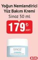 SİNOZ YOĞUN NEMLENDİRİCİ YÜZ BAKIM KREMİ 50 ML fiyat ve kampanya bilgisi